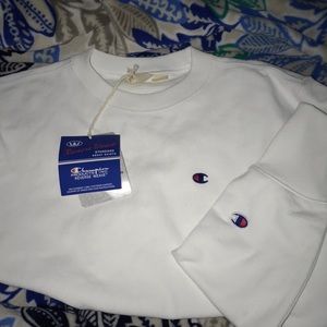 Champion Reverse Weave White Sweatshirt